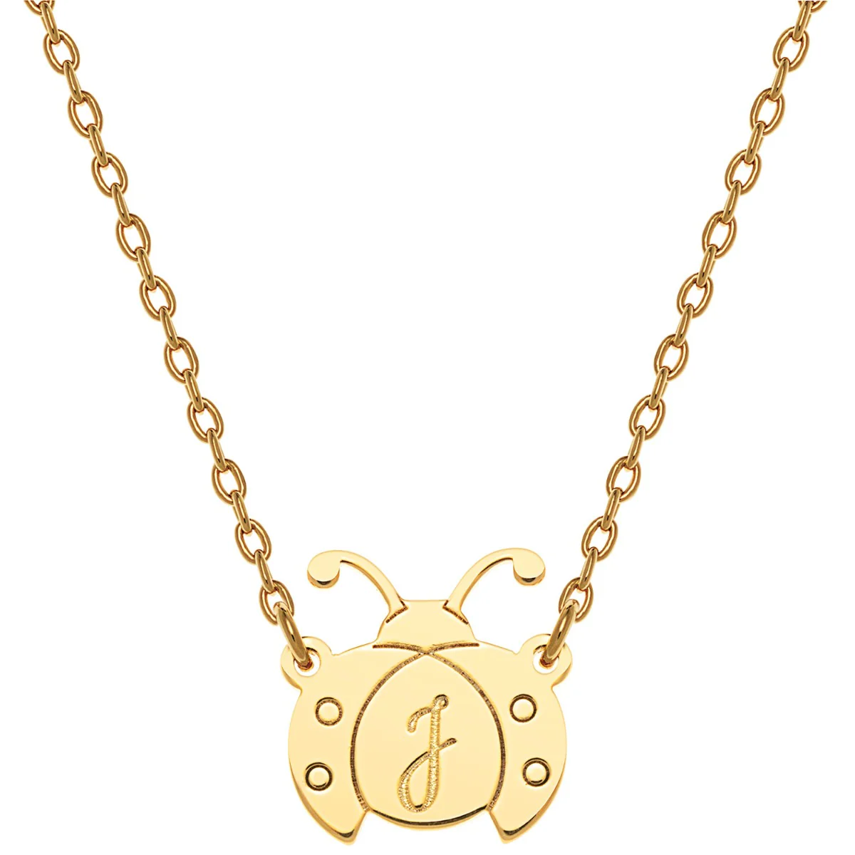 Personalized Engraved Initial Ladybug Necklace - Image 4
