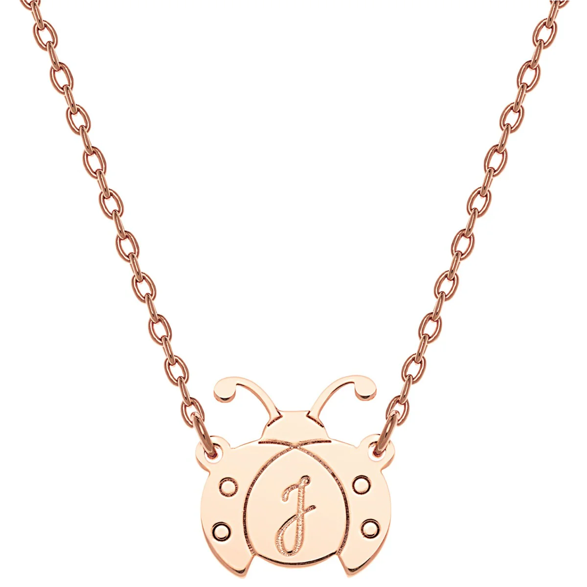 Personalized Engraved Initial Ladybug Necklace - Image 6