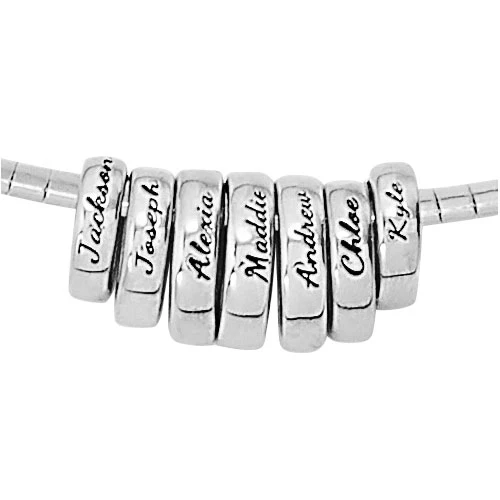 Personalized Engraved Slider Charms Omega Chain Necklace - Image 3