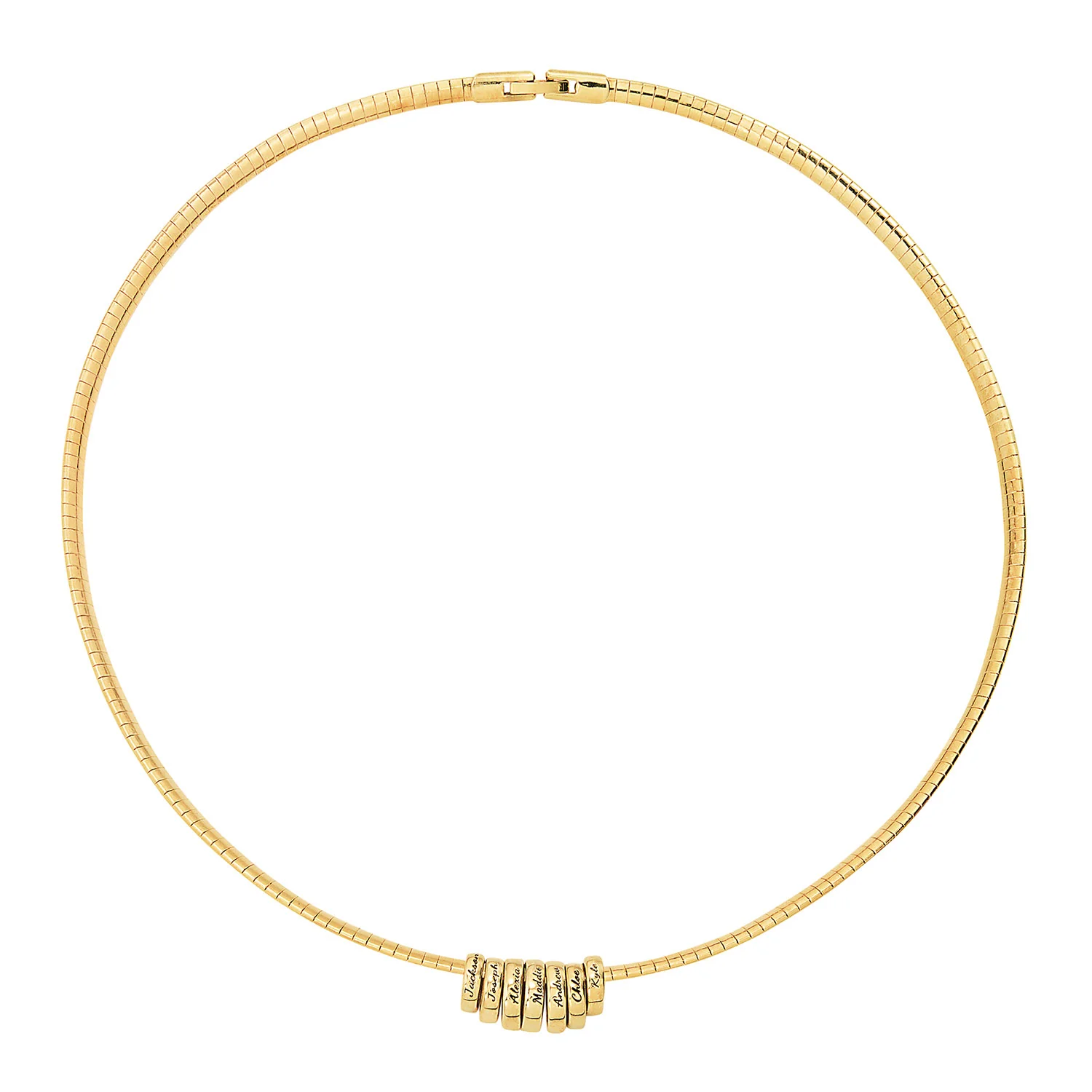 Personalized Engraved Slider Charms Omega Chain Necklace - Image 5