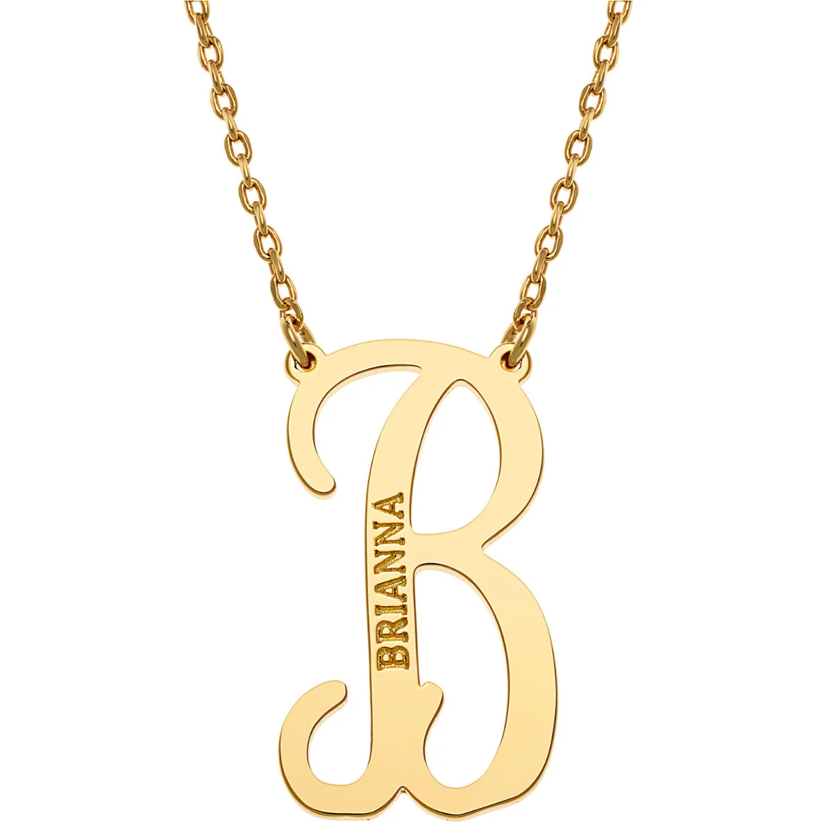 Personalized Initial with Engraved Name Necklace - Image 4