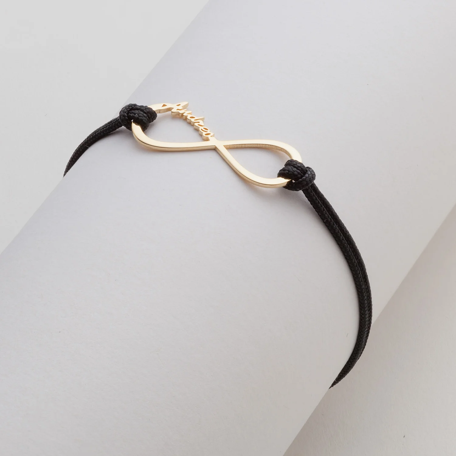 Personalized Name Infinity with Black Cord Bracelet - Image 4