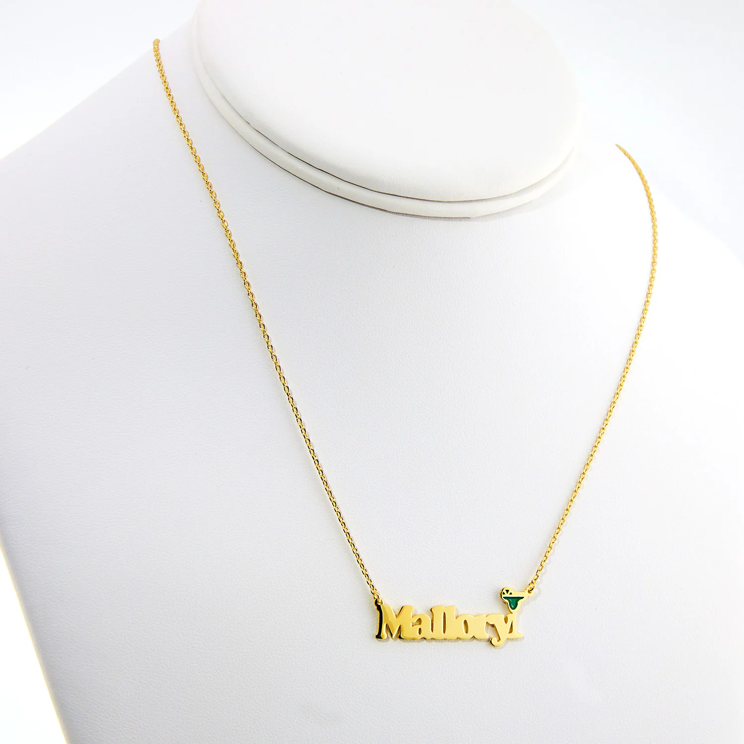Personalized Name Necklace with Enamel Margarita Accent - Image 6