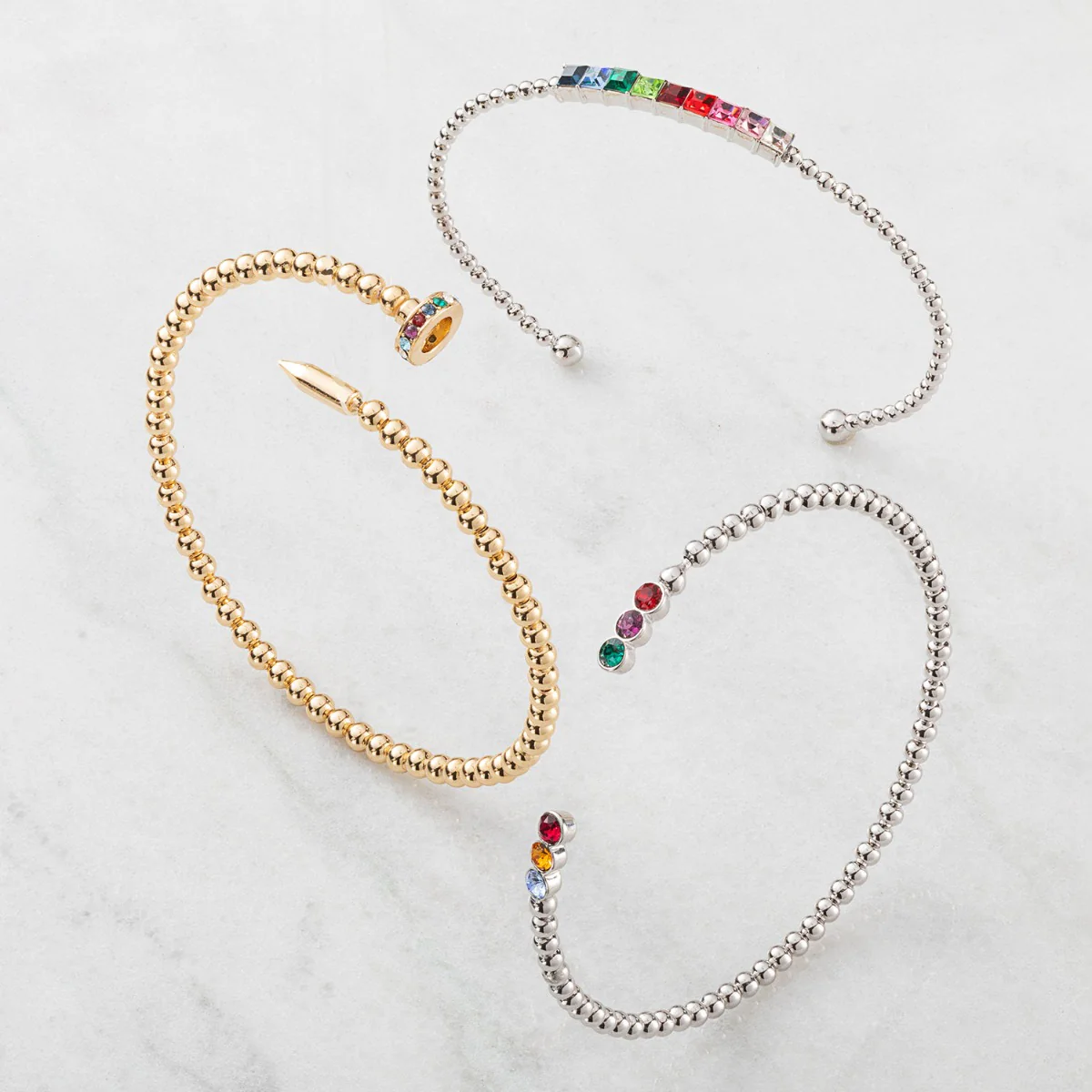 Goldtone Rainbow Coil Bracelet - Image 2