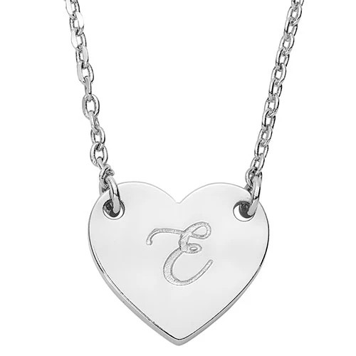 Petite Engraved Station Heart Necklace - Image 2