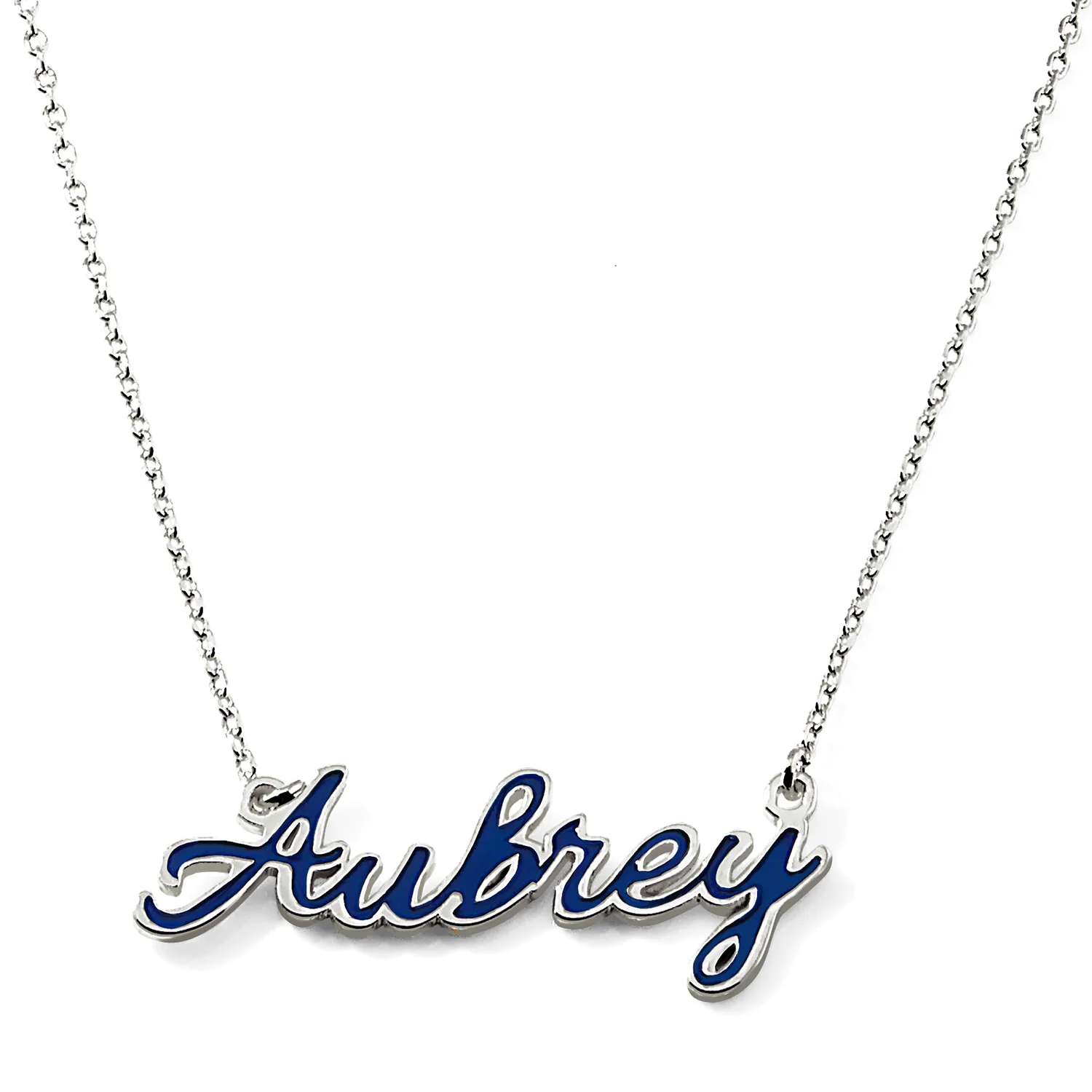 Petite Script Enamel Name Necklace - Image 2