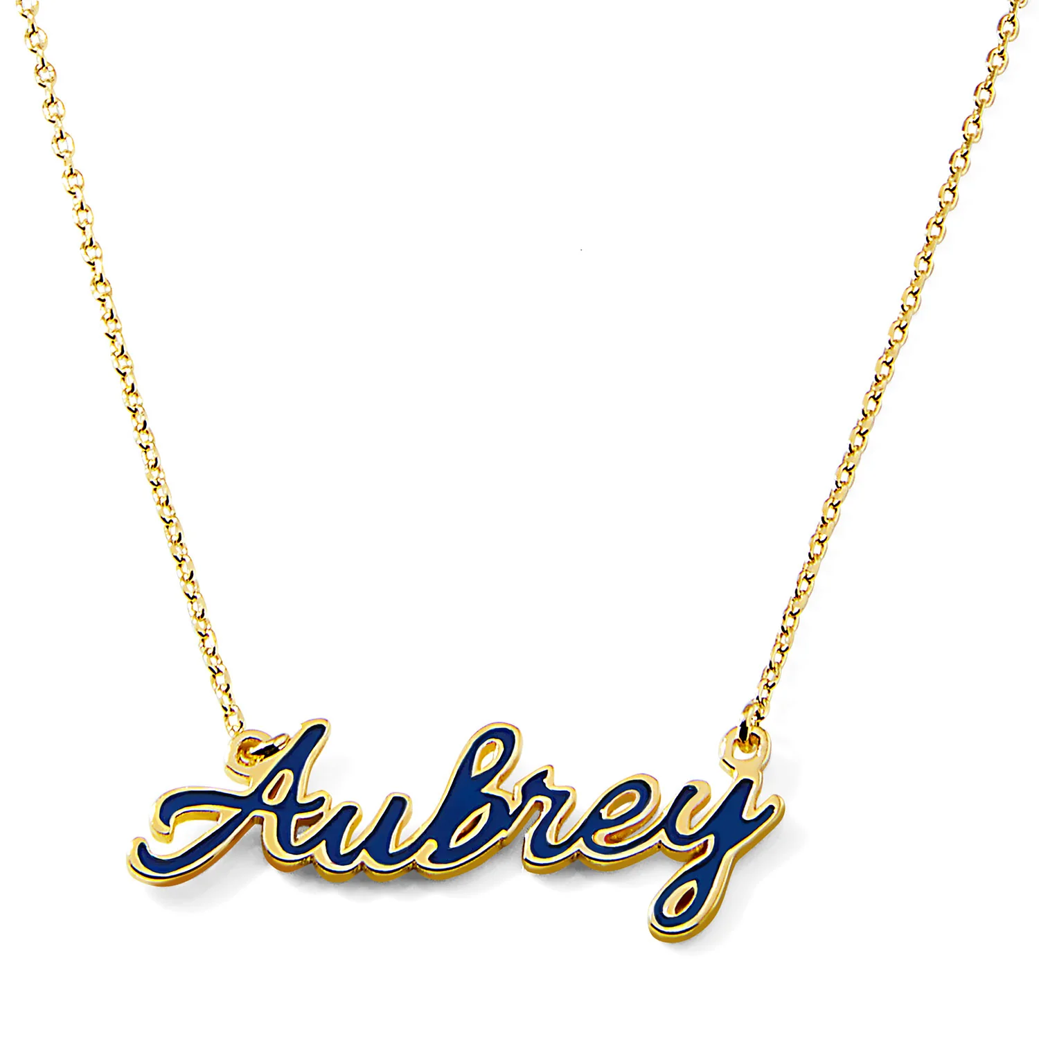Petite Script Enamel Name Necklace - Image 3