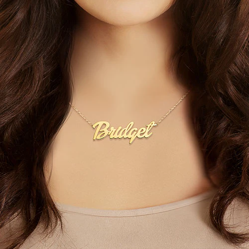Plated Medium Bold Script Name Necklace - Image 6
