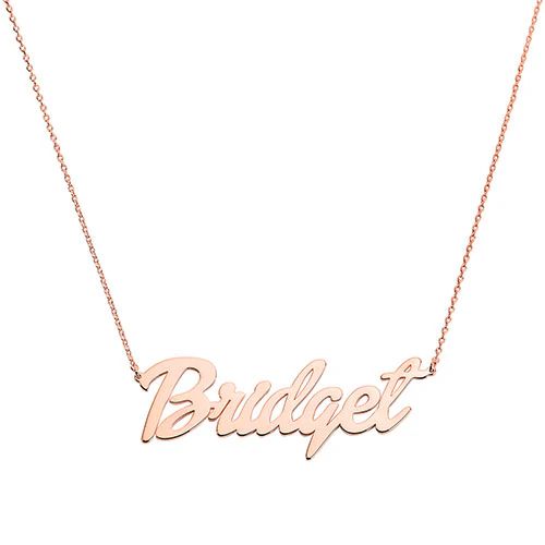 Plated Medium Bold Script Name Necklace - Image 7