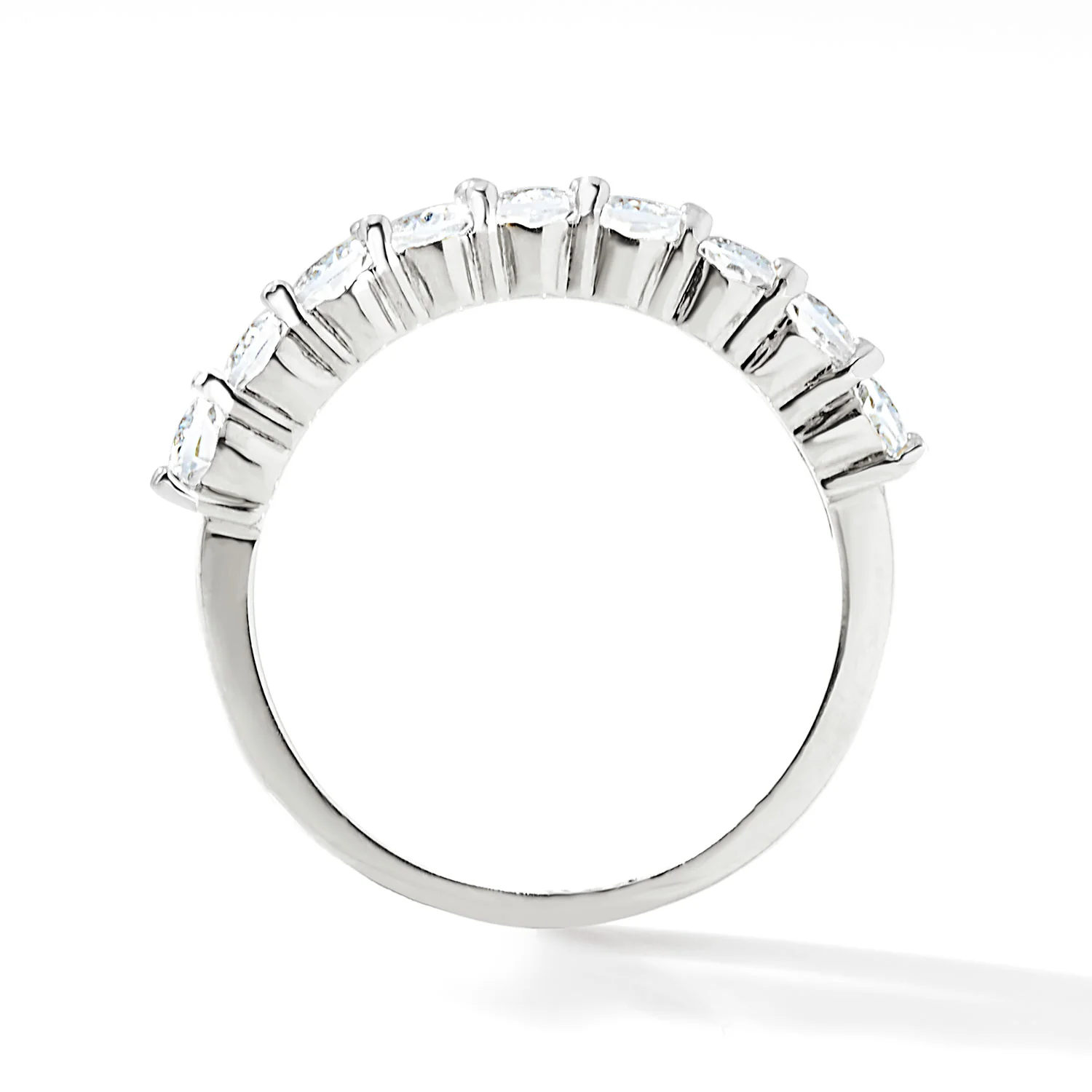 Platinum over Sterling Half Eternity Round White Topaz Ring - Image 5