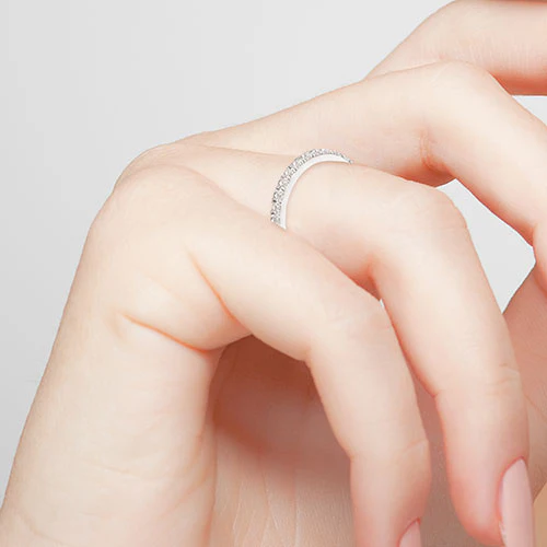 Platinum over Sterling White Topaz Eternity Band - Image 3