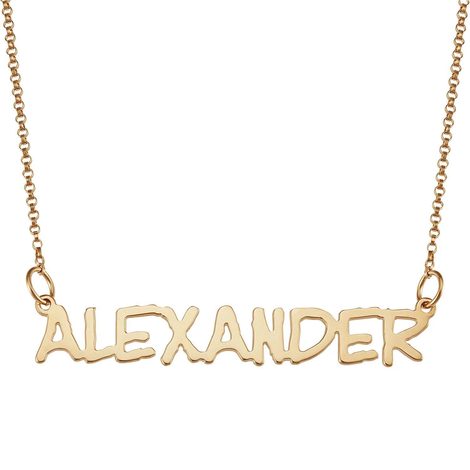 PREMIUM 14K Gold over Sterling Capitalized Name Necklace
