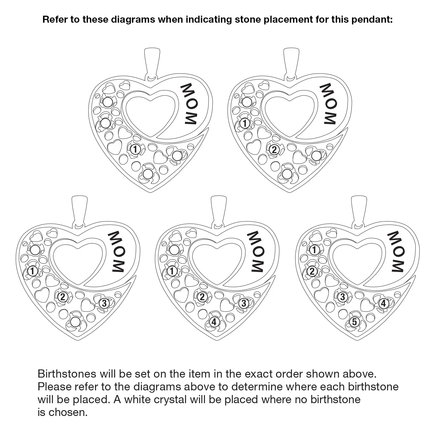 MOM Heart Birthstone Pendant - Image 6
