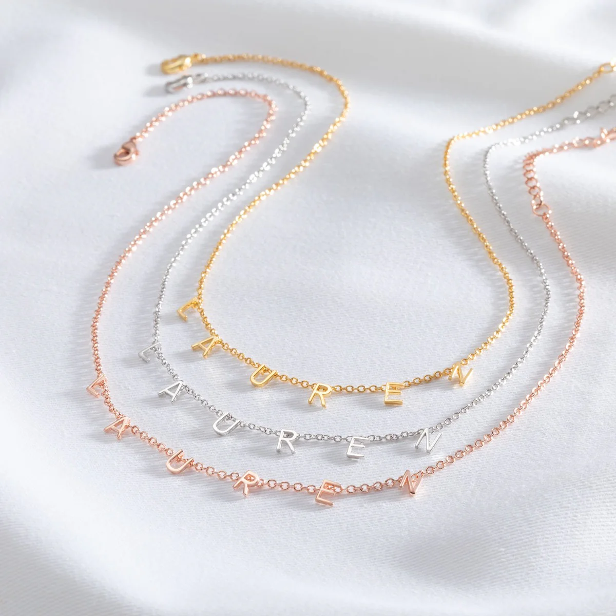 14K Rose Gold over Sterling Dainty Name Choker - Image 2
