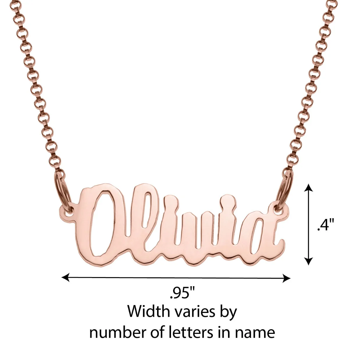14K Rose Gold over Sterling Mini Name Necklace - Image 4