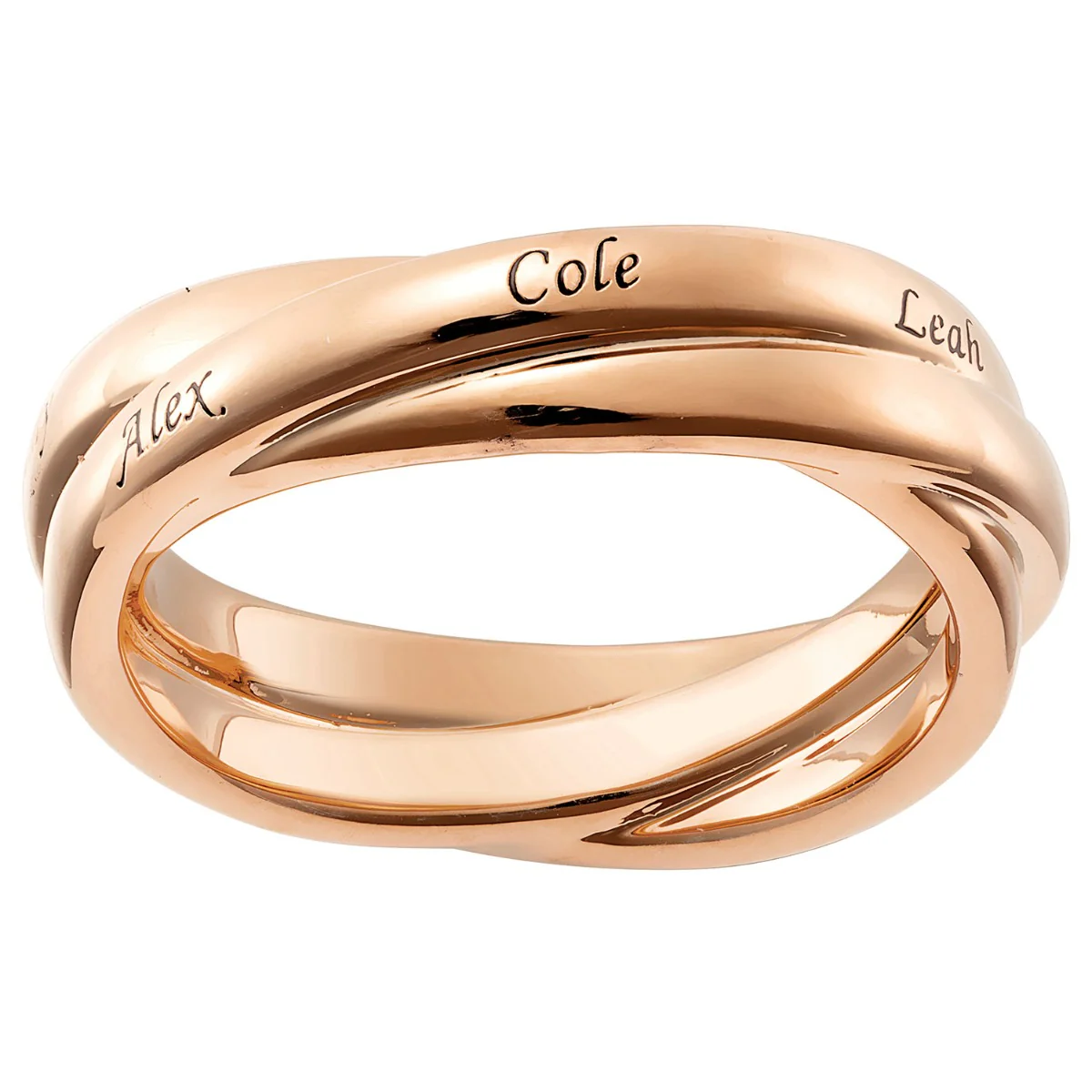 Rose Gold Plated Interlocking Name Rings