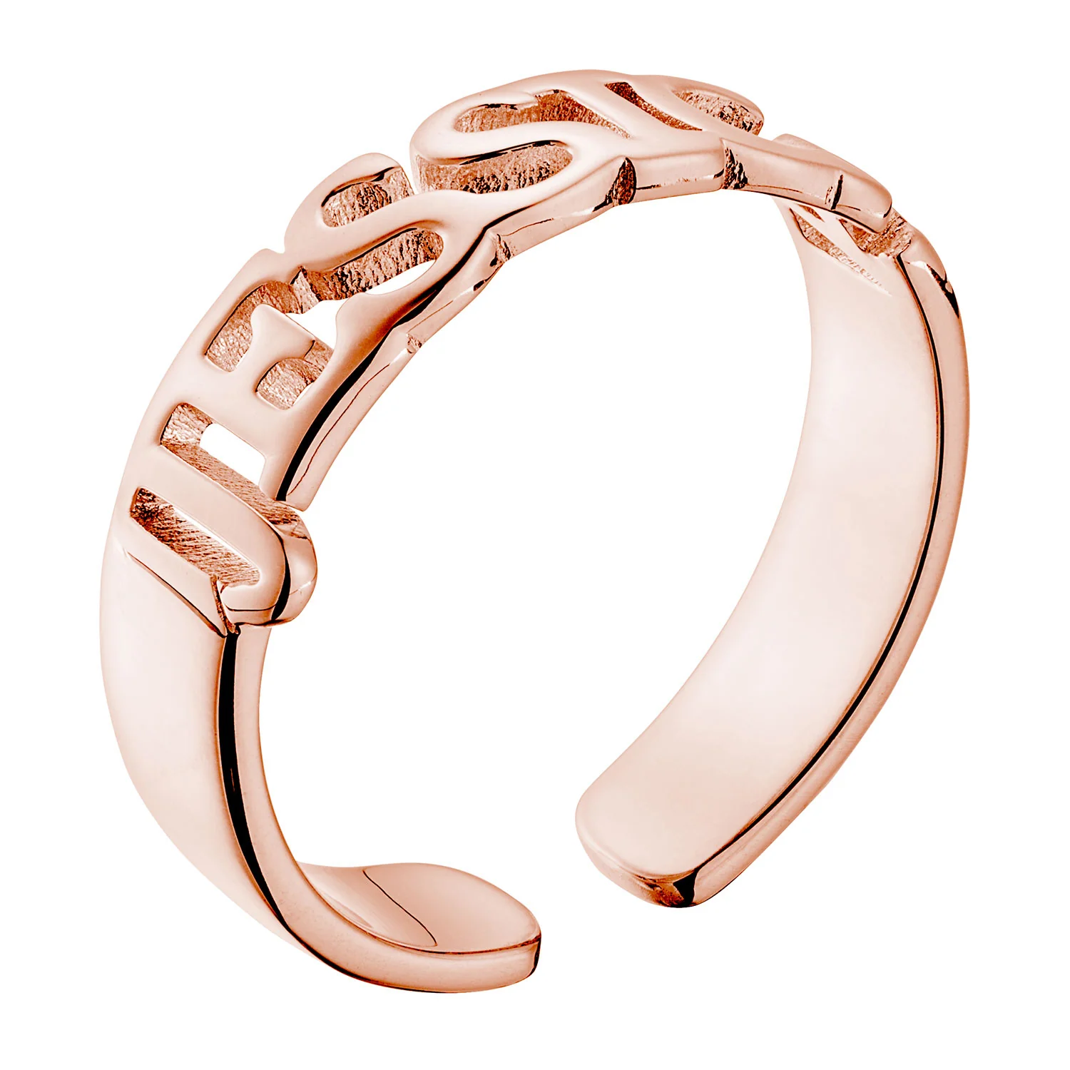 14K Rose Gold Plated Name Ring - Image 2