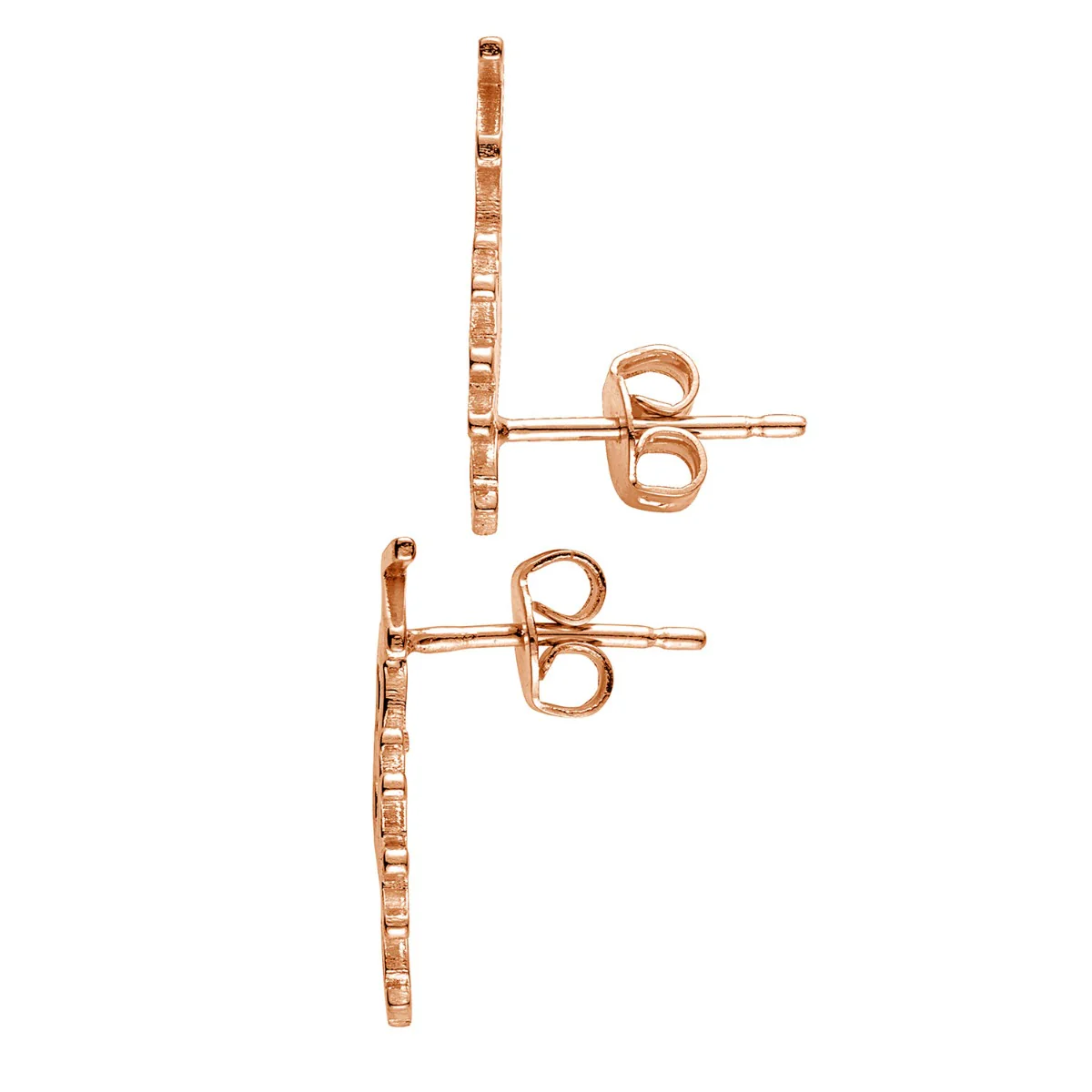 14K Rose Gold Plated Name with Crown Crawler Earrings - Image 3