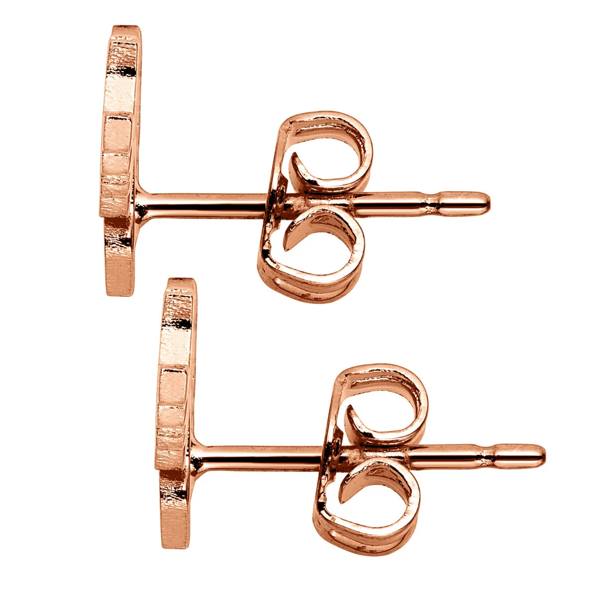14K Rose Gold Plated Old English Script Name Crawler Earrings - Image 3