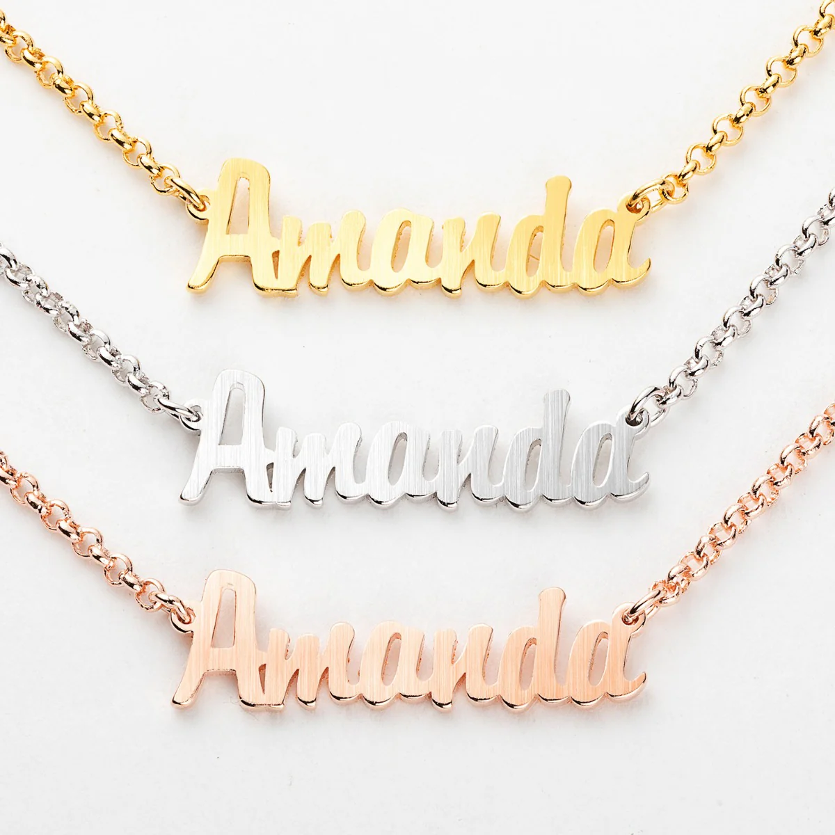 Satin Finish Mini Name Necklace