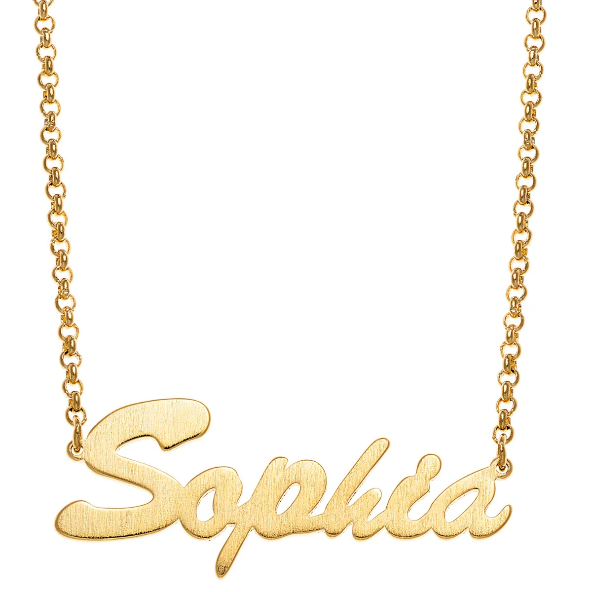 Satin Finish Script Name Necklace - Image 3