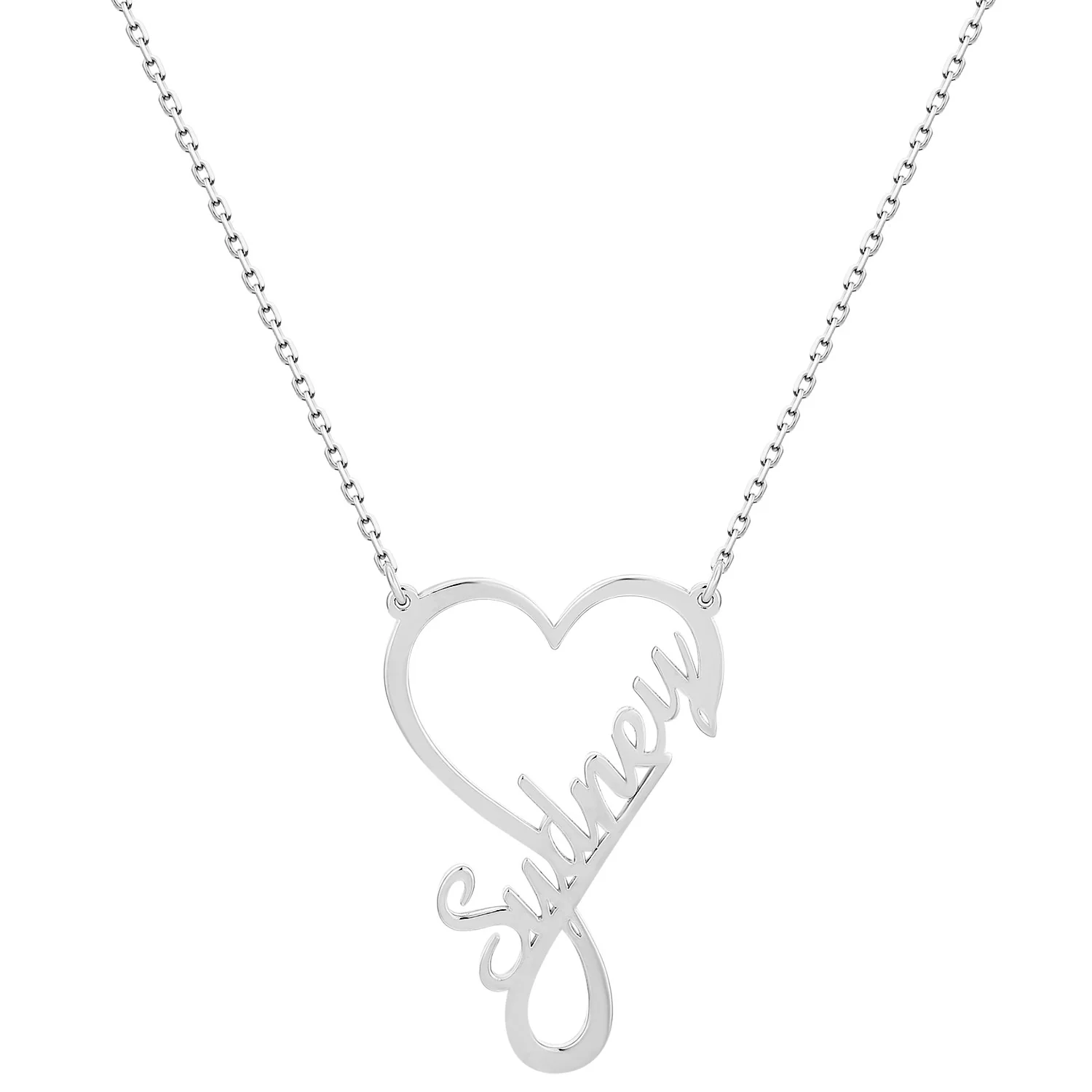 Script Infinity Heart Name Necklace - Image 2