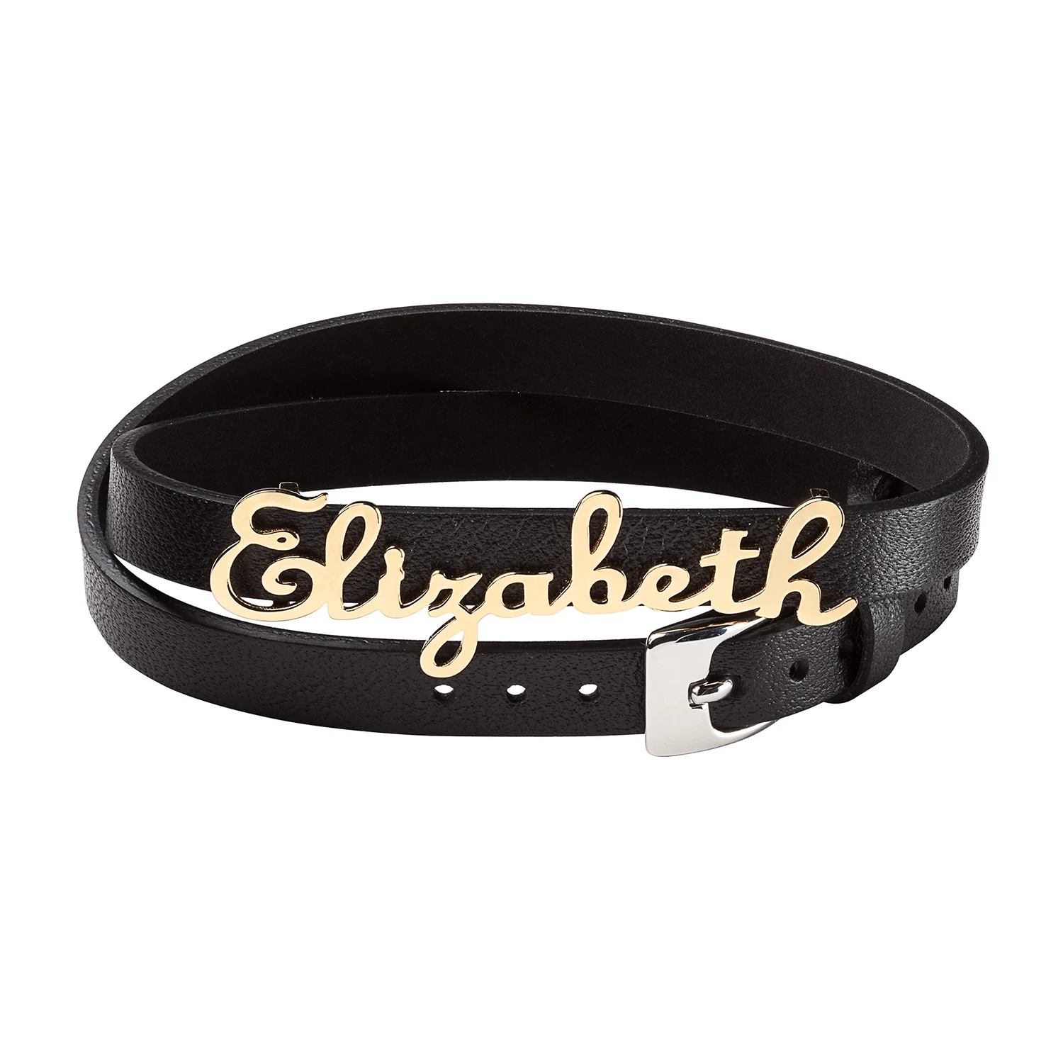 Script Name Leather Wrap Bracelet and Choker - Image 4