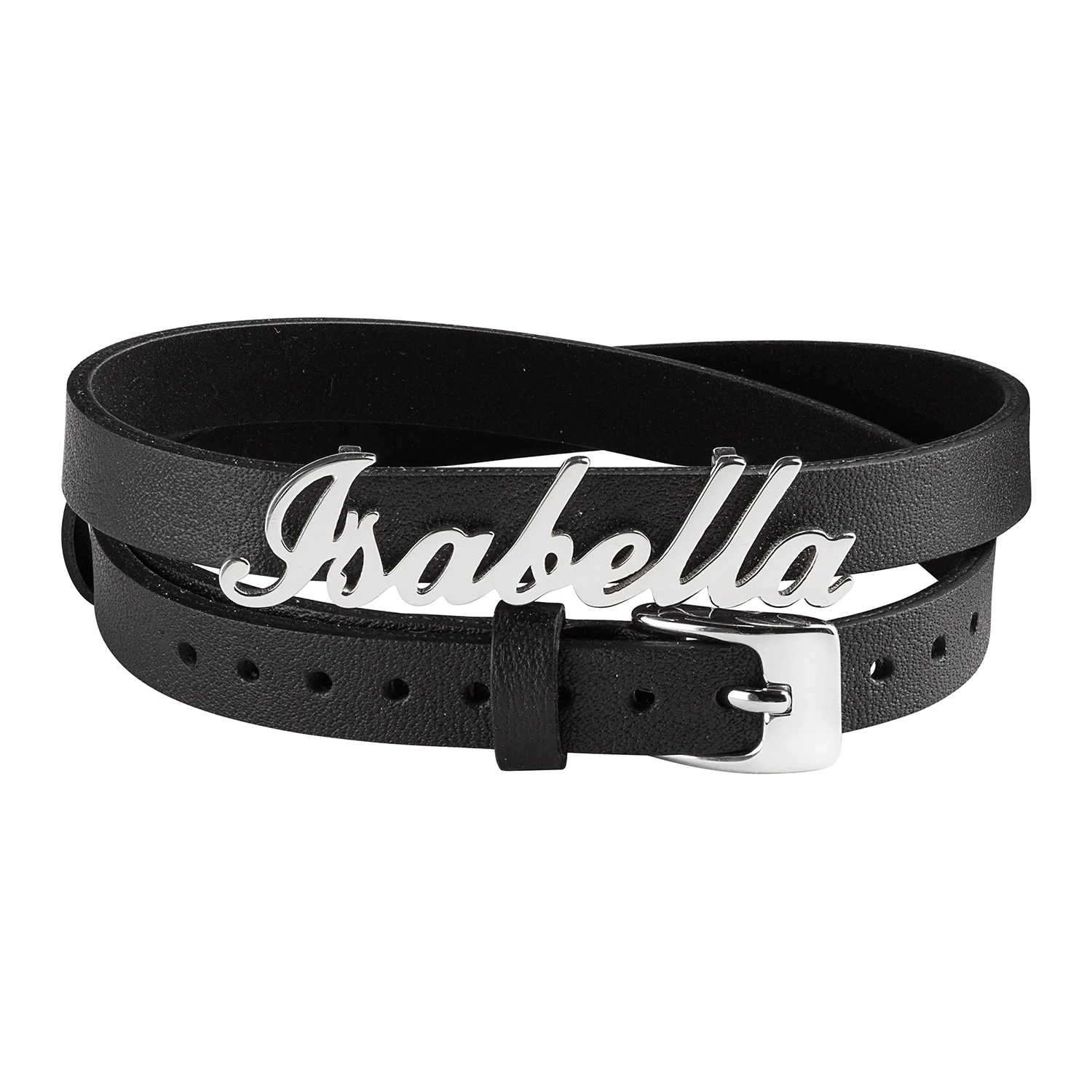 Script Name Leather Wrap Bracelet and Choker - Image 2