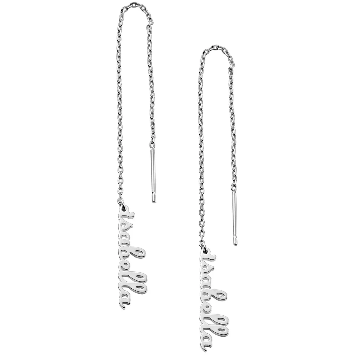 Script Name Threader Earrings - Image 3