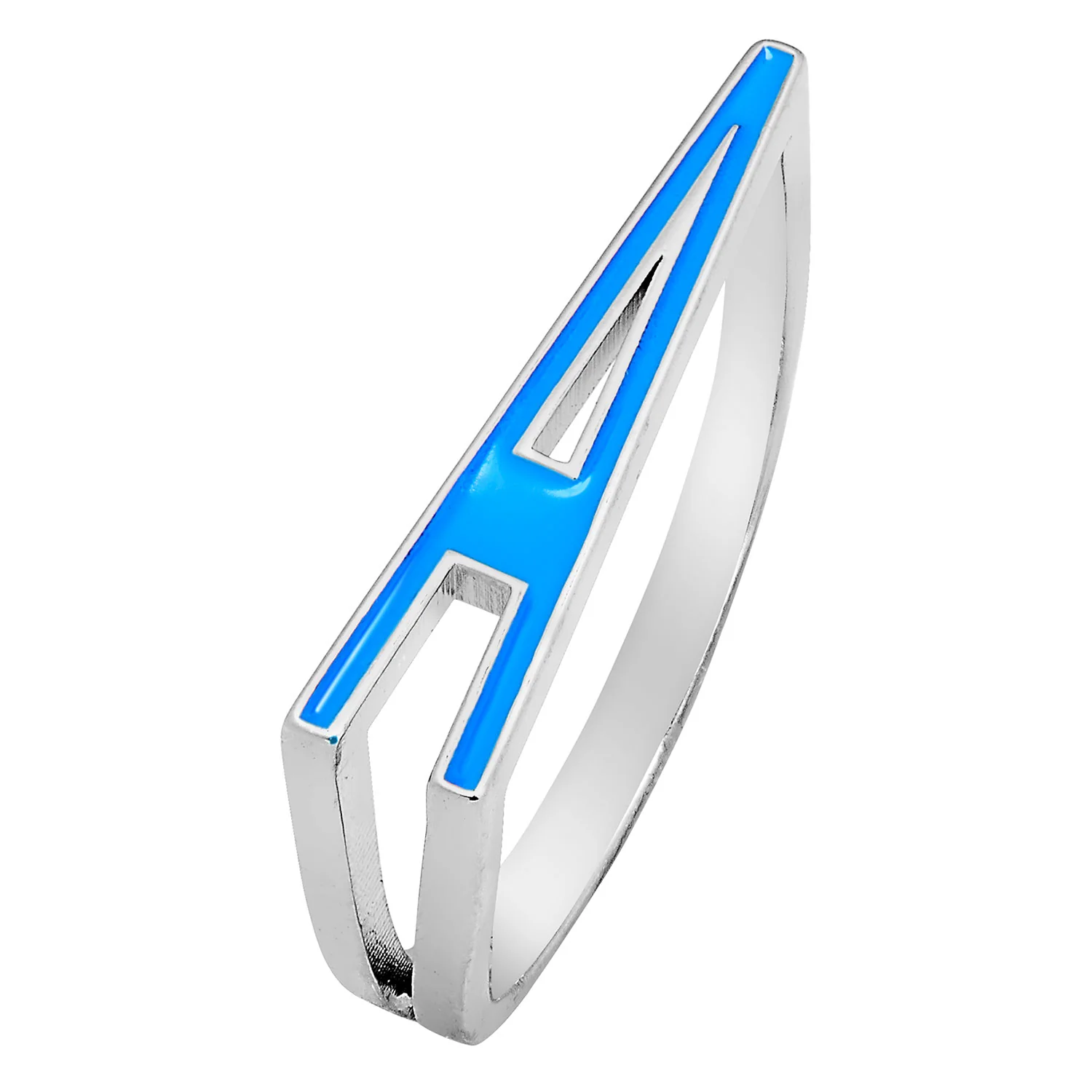 Silver Plated Bold Birthmonth Enamel Horizontal Initial Ring - Image 3