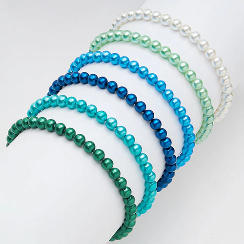 6mm Colored Shell Pearl Bracelet 7.5"+1" - Your Choice - Image 2