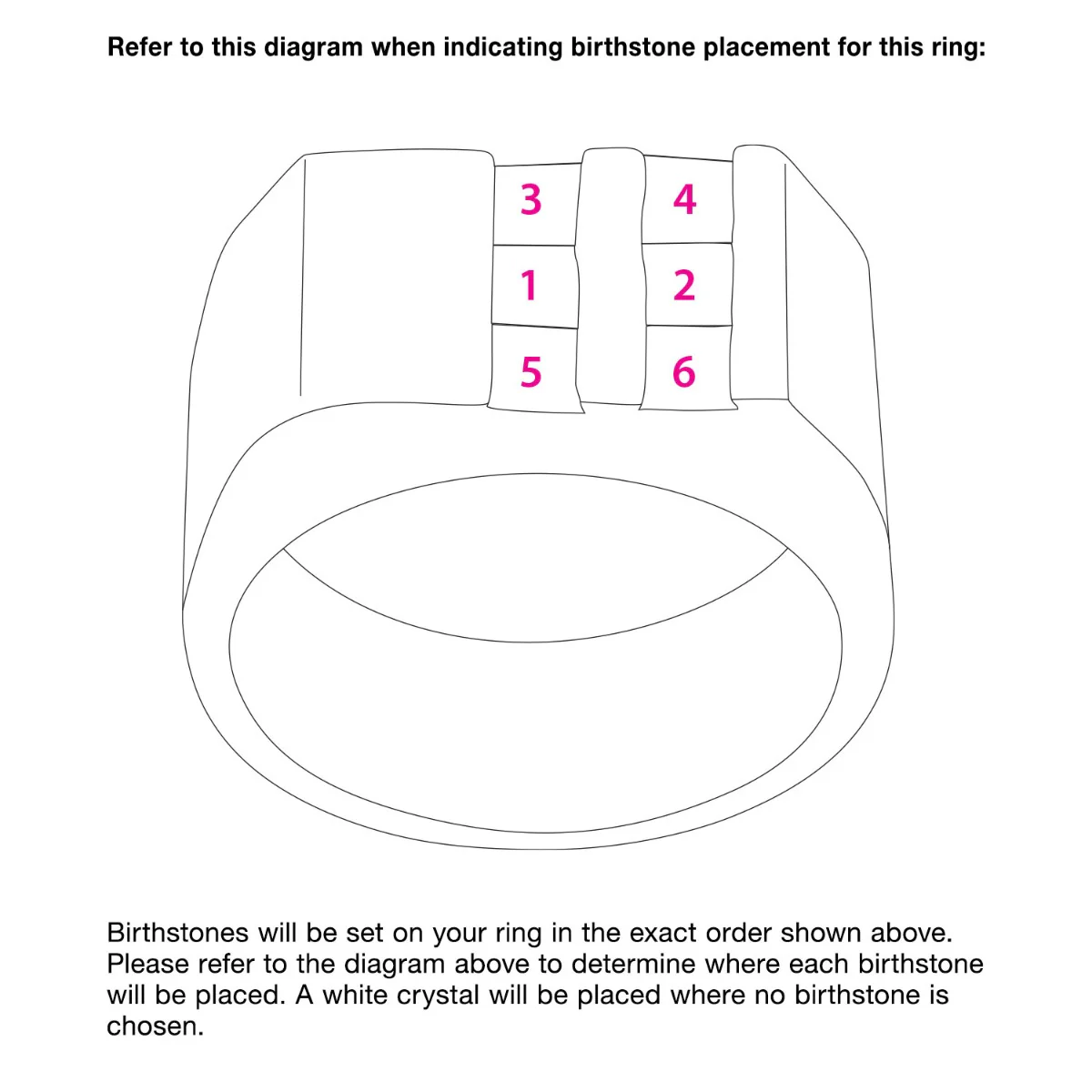 Silver Plated Engraved Double Row Birthstones Signet Ring - Image 6