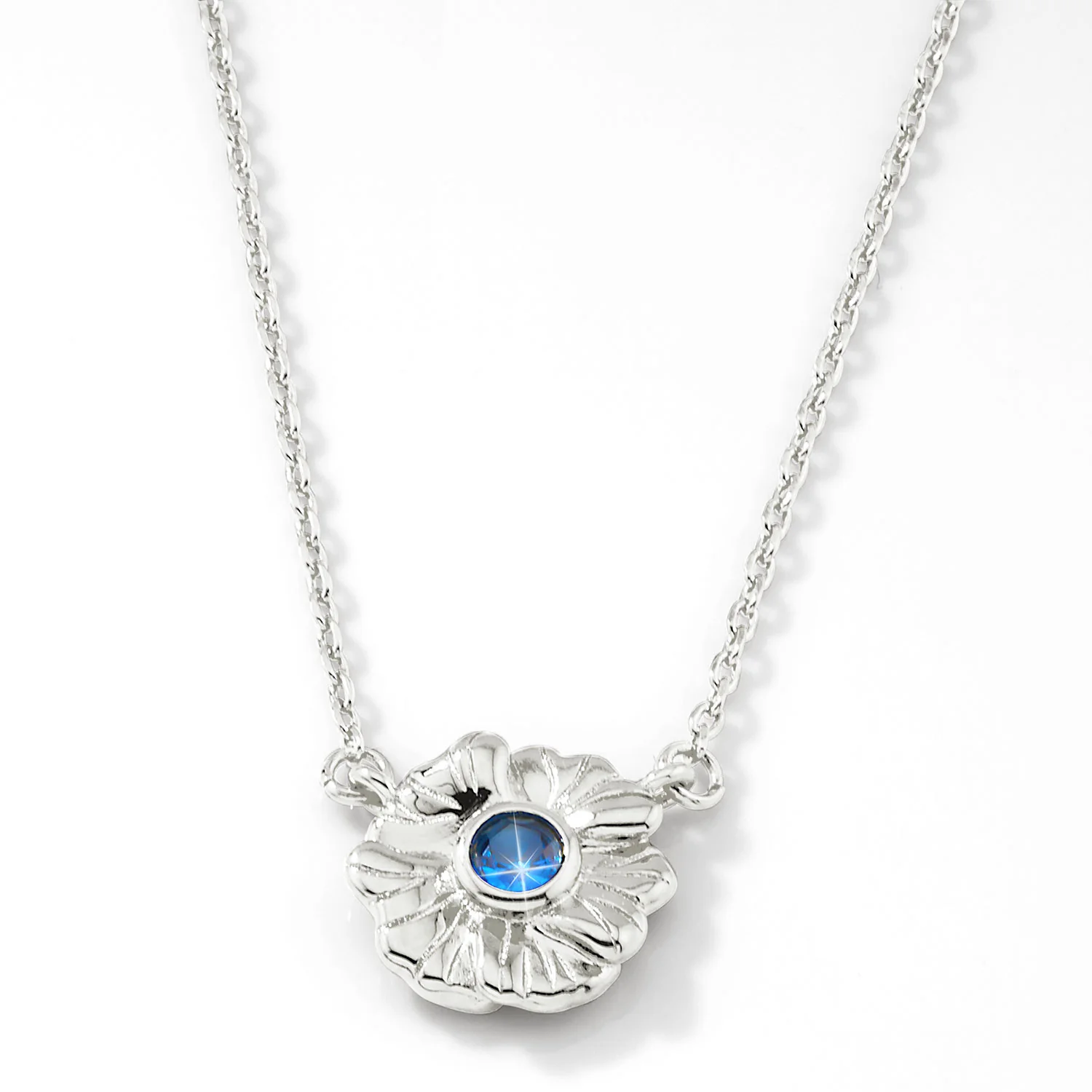 Silver Flower Birthstone Necklace - 1 to 5 stones - Image 8
