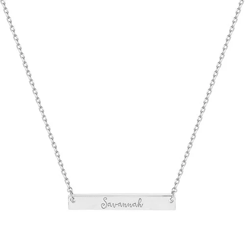 Silver Plated Mini Bar Name Necklace - Image 2