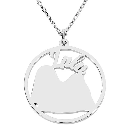 Silver Plated Personalized Dog Breed Silhouette Necklace - Image 5