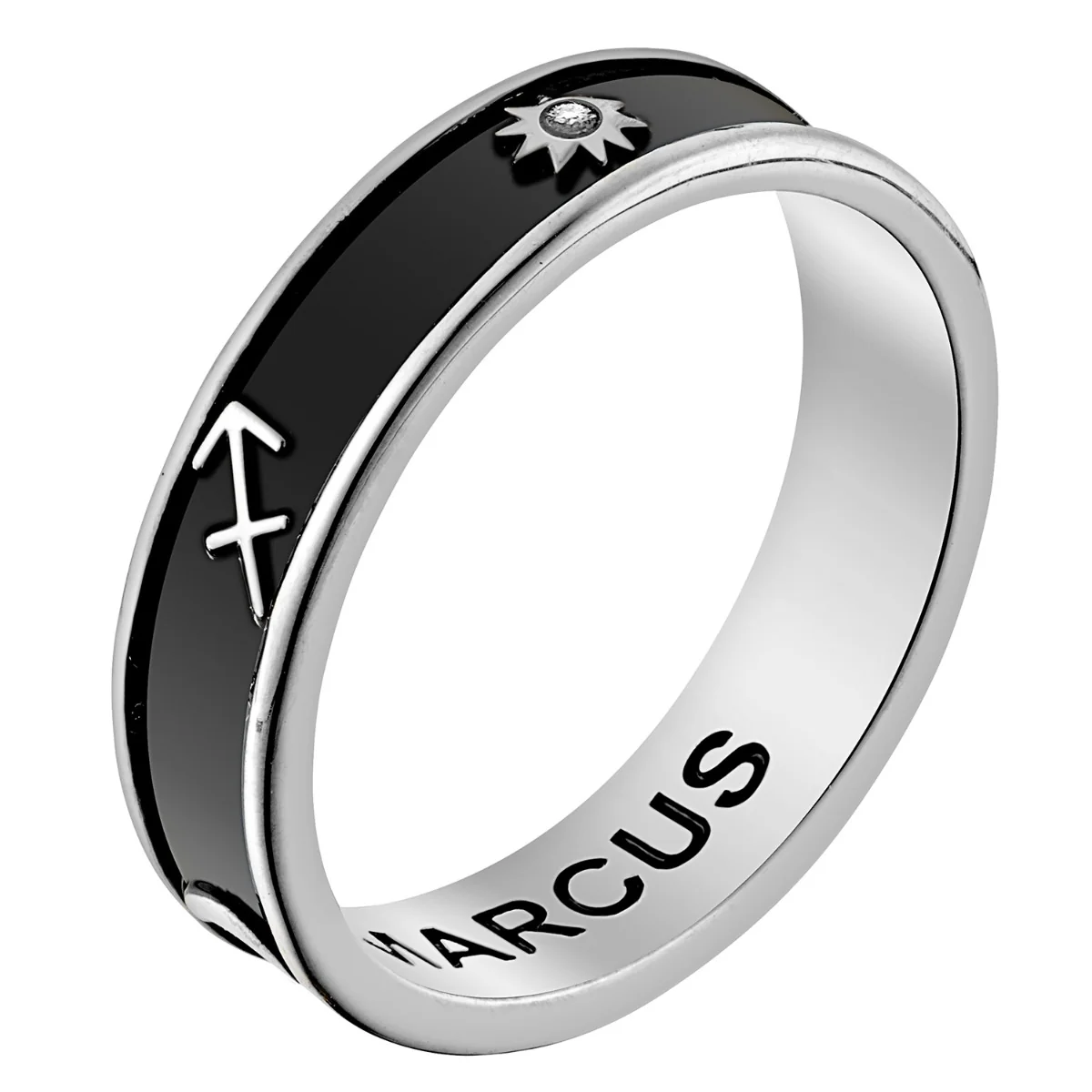 Silver Plated 3 Zodiac Sign Band Ring