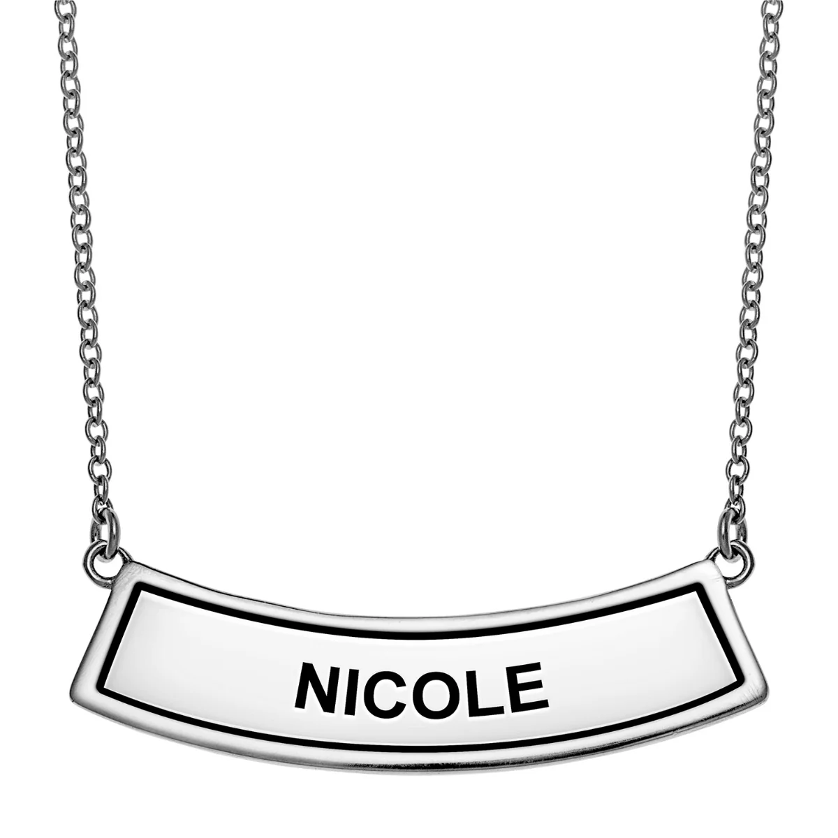 Silver Plated 3 Zodiac Sign Curved Bar Pendant - Image 2