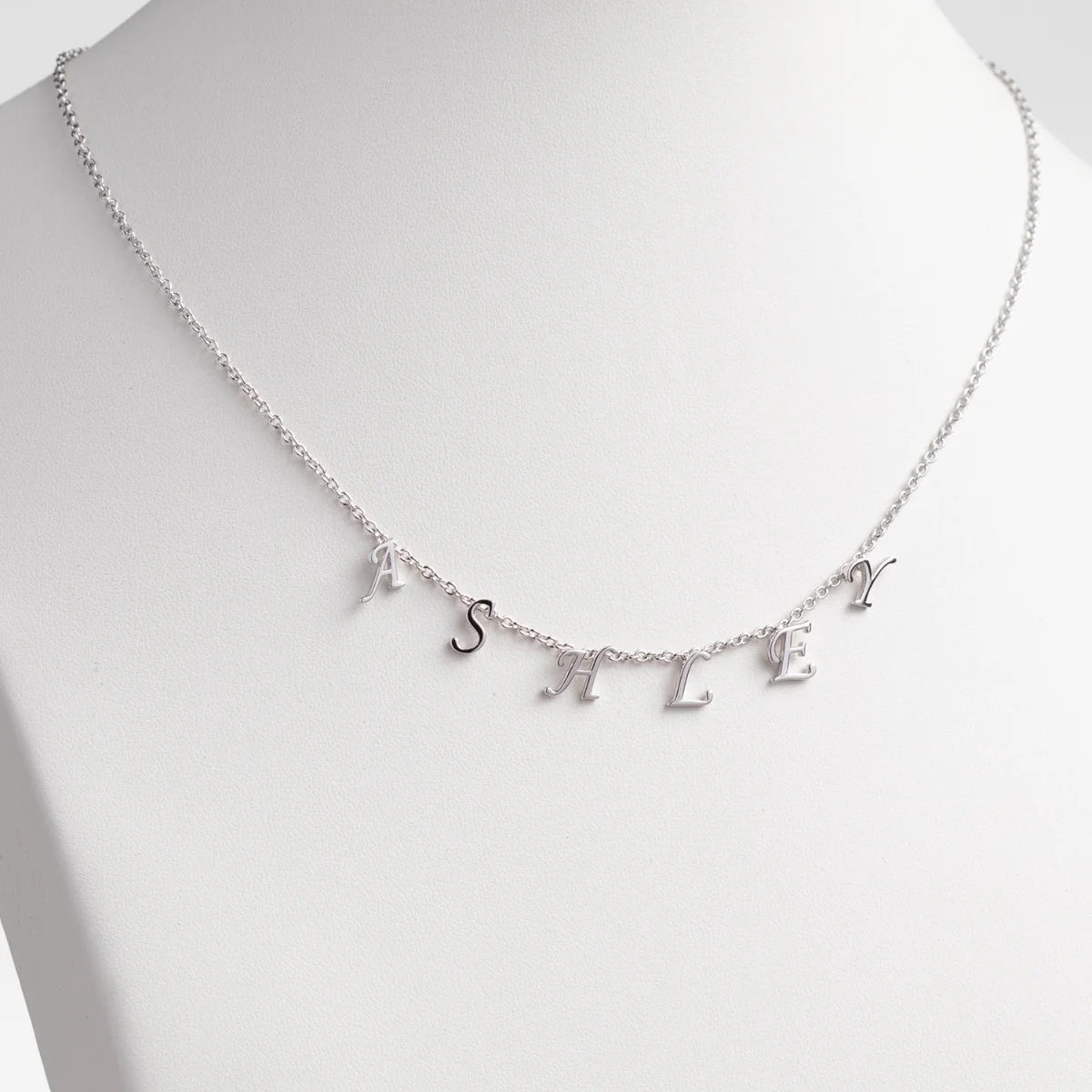 Silver Plated Dainty Letters Choker Name Necklace - Image 2