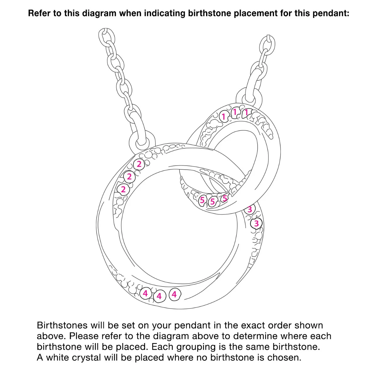 Silver Plated Family Birthstone Interlocking Circles Necklace - Image 4