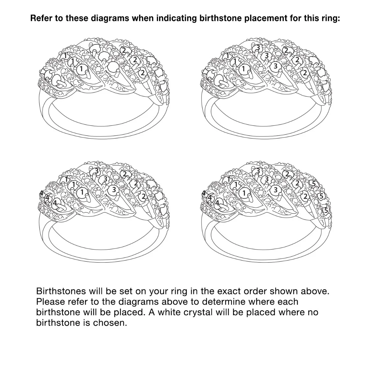 Silver Plated Family Birthstone Swirl with Diamond Accent Ring - Image 4