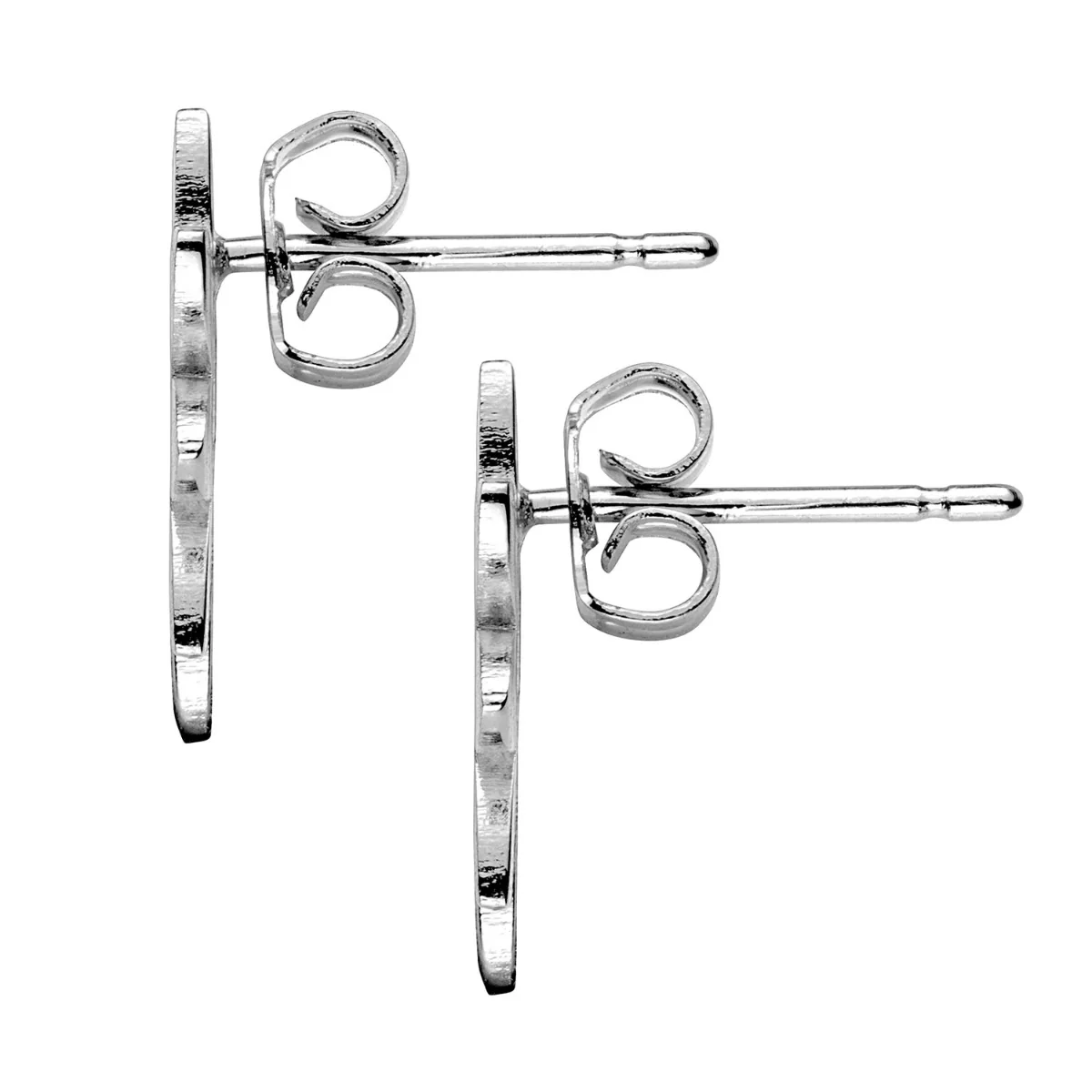 Silver Plated Sunflower Monogram Button Earring - Image 2