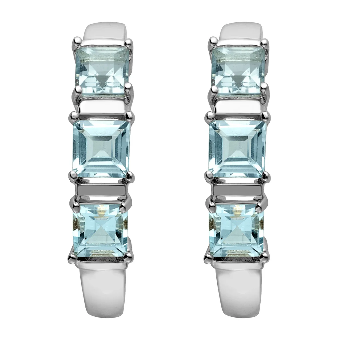 Silver Plated Genuine Blue Topaz Ring and Earrings Set - Image 4