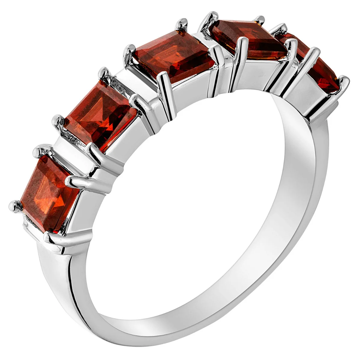 Silver Plated Genuine Garnet Ring and Earrings Set - Image 3