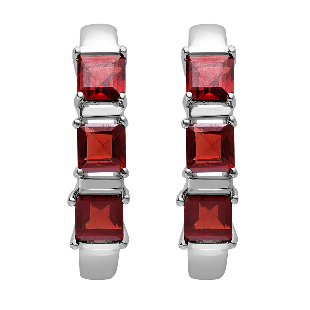 Silver Plated Genuine Garnet Ring and Earrings Set - Image 4