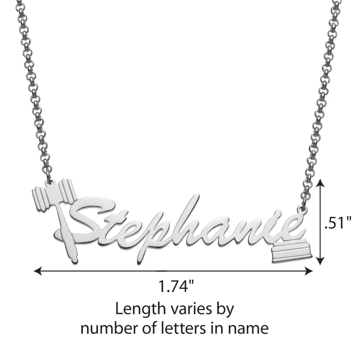 Silver Plated Lawyer Name Necklace - Image 4