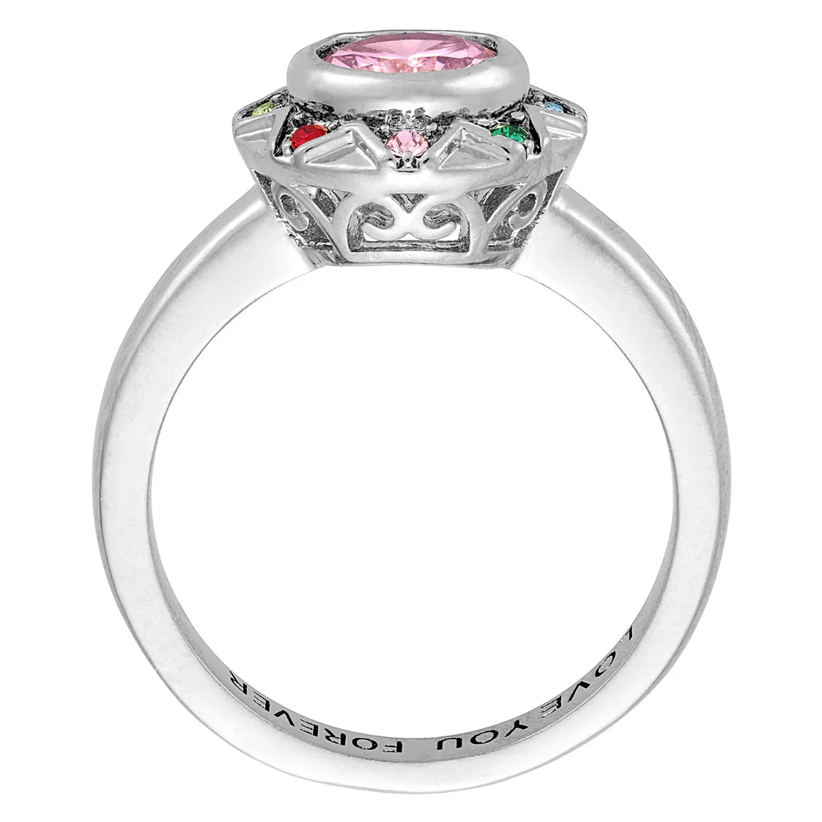 Silver Plated Birthstone Starburst Ring - Image 3
