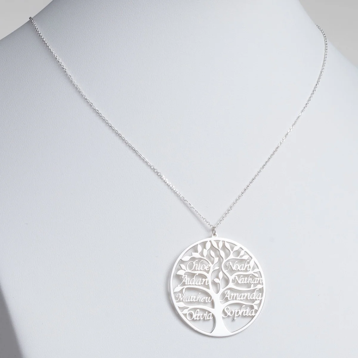 Silver Plated Name Family Tree Necklace - Image 2