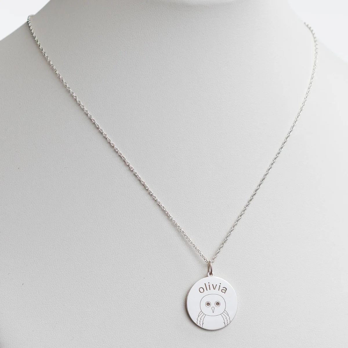 Silver Plated Owl Be Home For Christmas Engraved Name Disc Necklace - Image 4