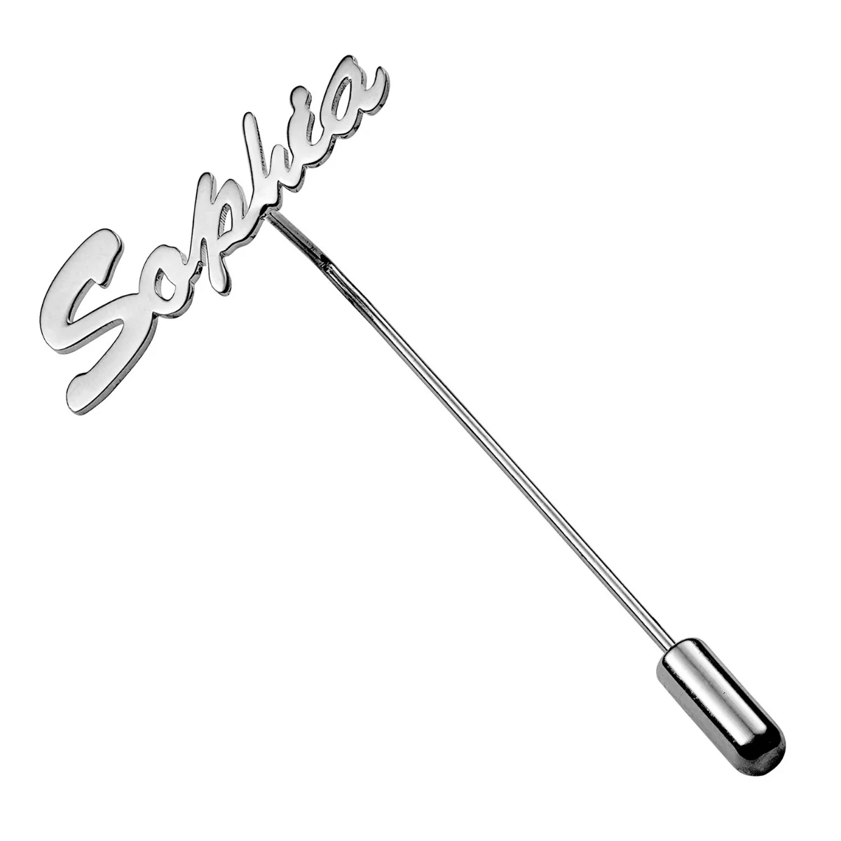 Silver Plated Script Name Pin - Image 2