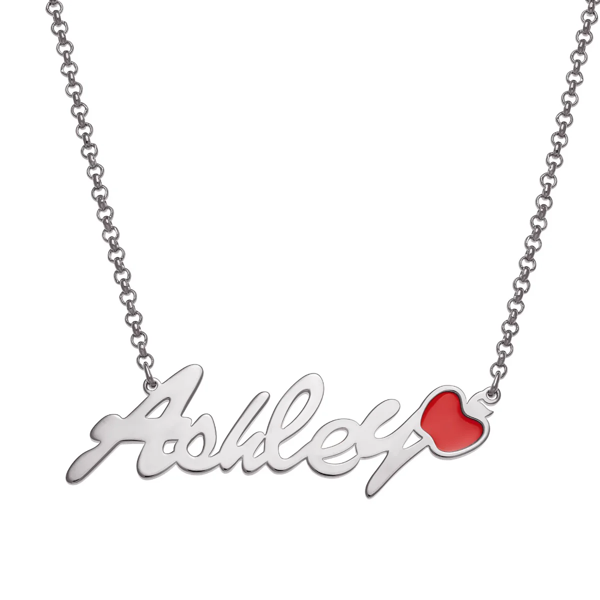 Silver Plated Teacher Name Necklace